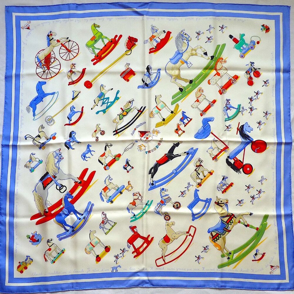 Hermes Silk Scarf "Raconte moi le Cheval" Special Edition Theodora Foundation